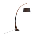 Noah Floor Lamp - Black Marble, Walnut Wood, Black Linen