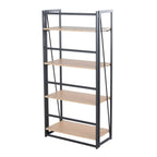 Dakota Bookcase - Black Painted Metal, Natural Wood