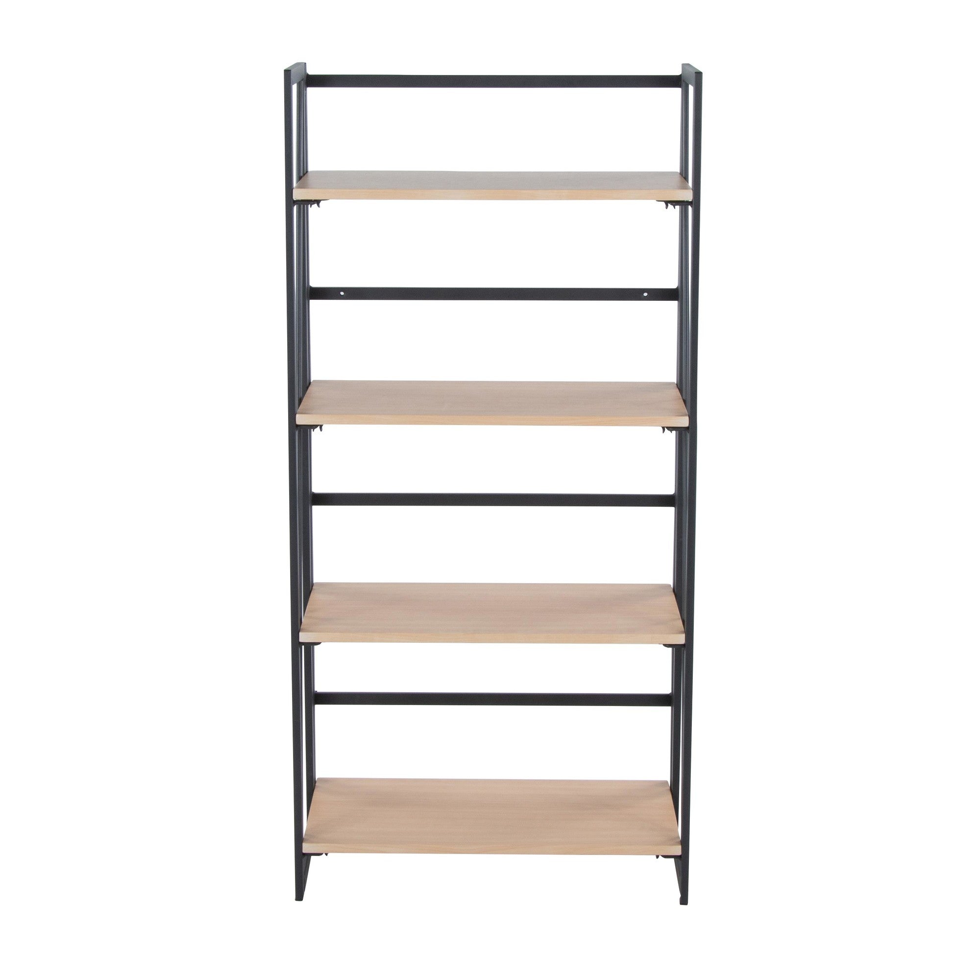 Dakota Bookcase - Black Painted Metal, Natural Wood