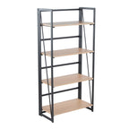 Dakota Bookcase - Black Painted Metal, Natural Wood