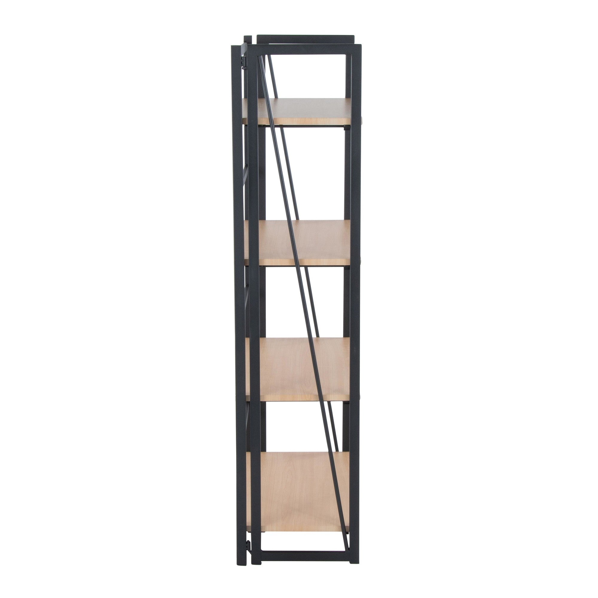 Dakota Bookcase - Black Painted Metal, Natural Wood