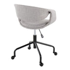 Curvo Upholstered 4-star Task Chair - Black Metal, Grey Fabric