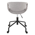 Curvo Upholstered 4-star Task Chair - Black Metal, Grey Fabric