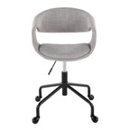 Curvo Upholstered 4-star Task Chair - Black Metal, Grey Fabric