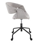 Curvo Upholstered 4-star Task Chair - Black Metal, Grey Fabric