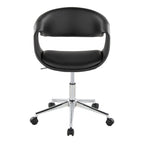 Curvo Upholstered 5-star Task Chair - Chrome Metal, Black PU