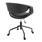 Curvo Upholstered 4-star Task Chair - Black Metal, Black PU