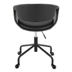 Curvo Upholstered 4-star Task Chair - Black Metal, Black PU