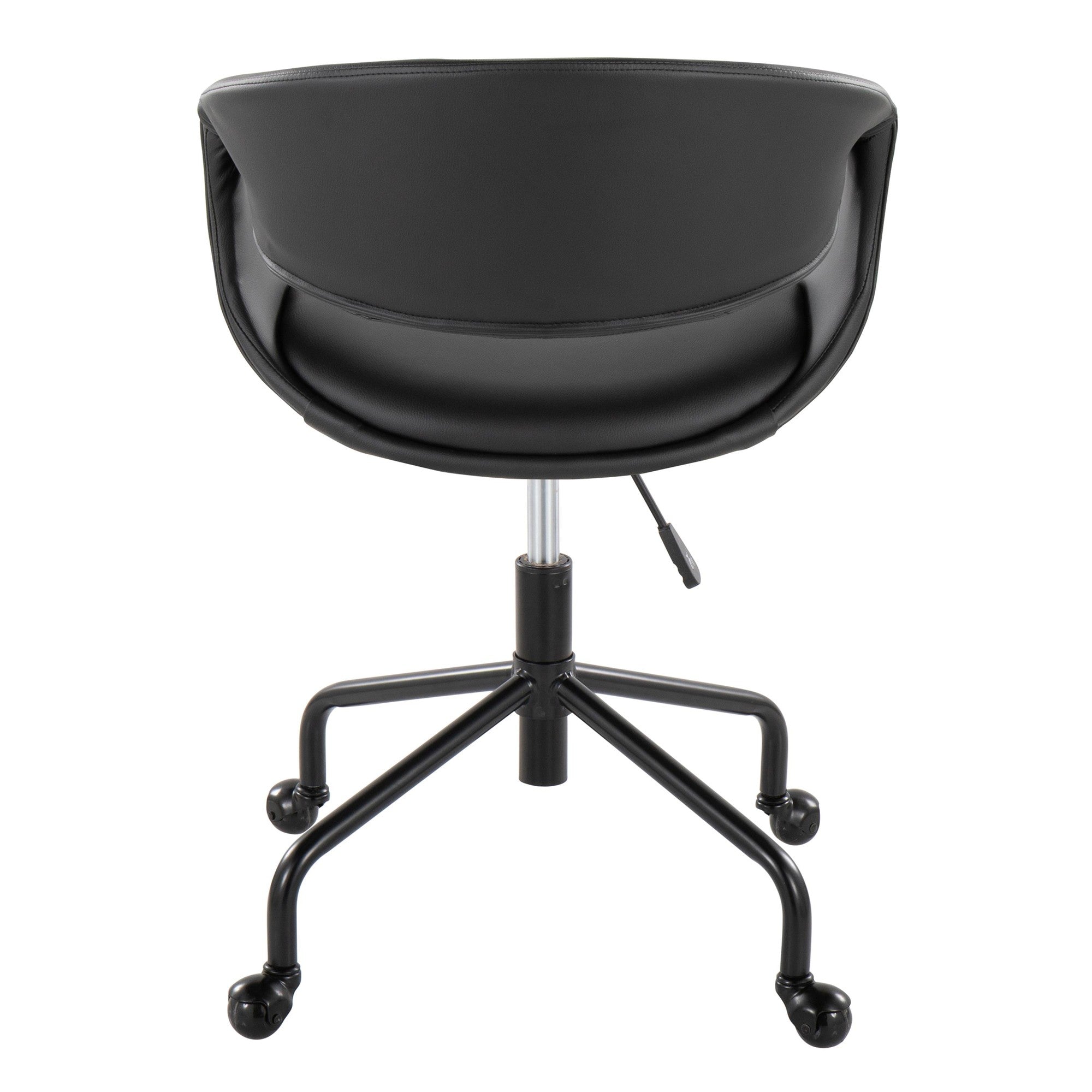 Curvo Upholstered 4-star Task Chair - Black Metal, Black PU