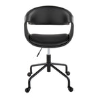 Curvo Upholstered 4-star Task Chair - Black Metal, Black PU