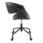 Curvo Upholstered 4-star Task Chair - Black Metal, Black PU