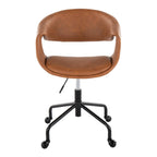 Curvo Upholstered 4-star Task Chair - Black Metal, Camel PU