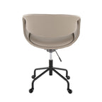 Curvo Upholstered 4-star Task Chair - Black Metal, Light Grey PU