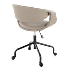 Curvo Upholstered 4-star Task Chair - Black Metal, Light Grey PU