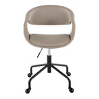 Curvo Upholstered 4-star Task Chair - Black Metal, Light Grey PU