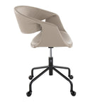 Curvo Upholstered 4-star Task Chair - Black Metal, Light Grey PU