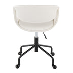 Curvo Upholstered 4-star Task Chair - Black Metal, White PU