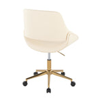 Fabrico Office Chair - Gold Metal, Cream PU
