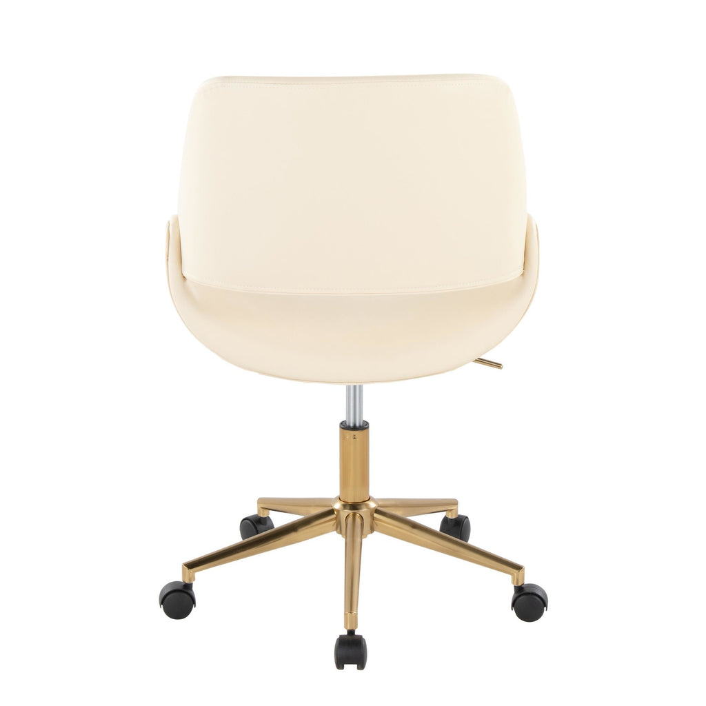 Fabrico Office Chair - Gold Metal, Cream PU
