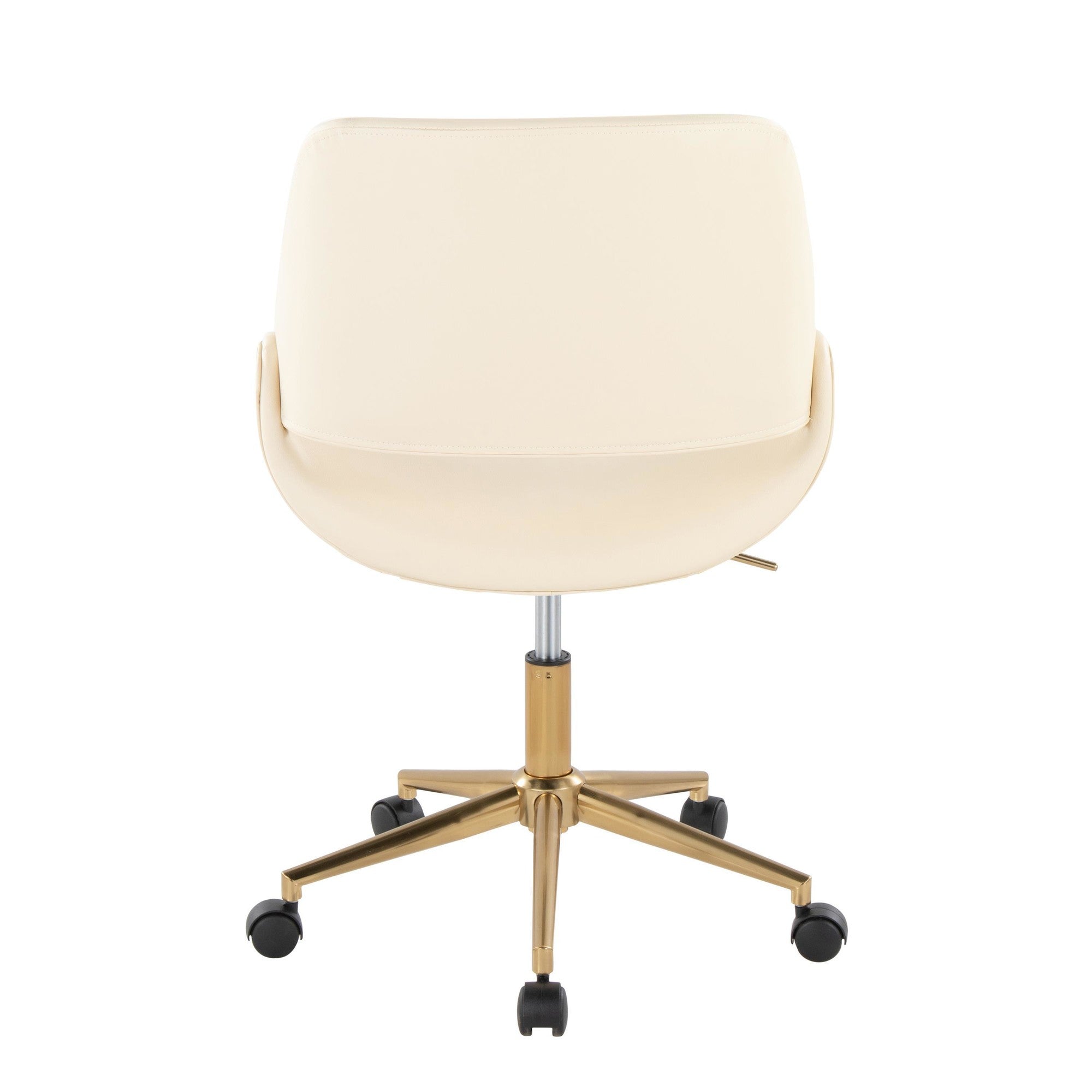 Fabrico Office Chair - Gold Metal, Cream PU