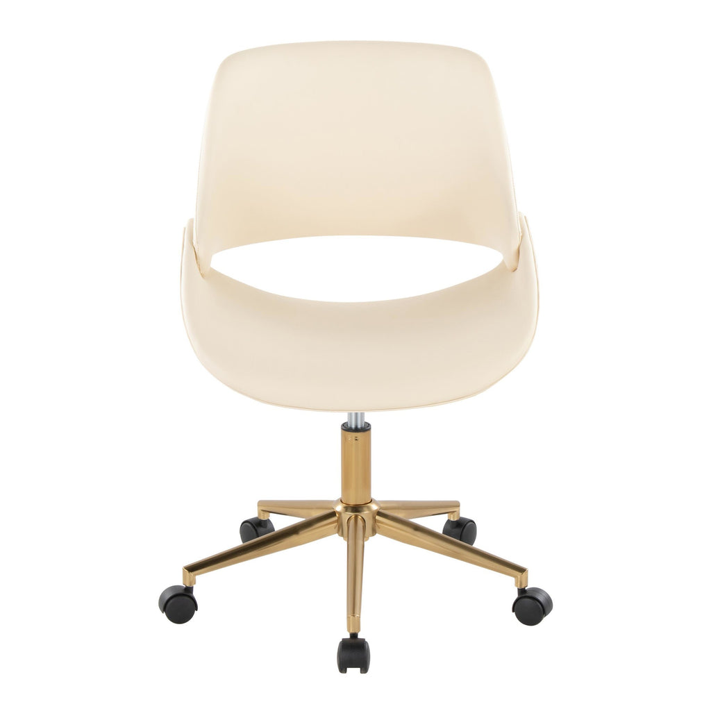 Fabrico Office Chair - Gold Metal, Cream PU