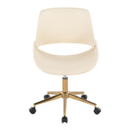 Fabrico Office Chair - Gold Metal, Cream PU