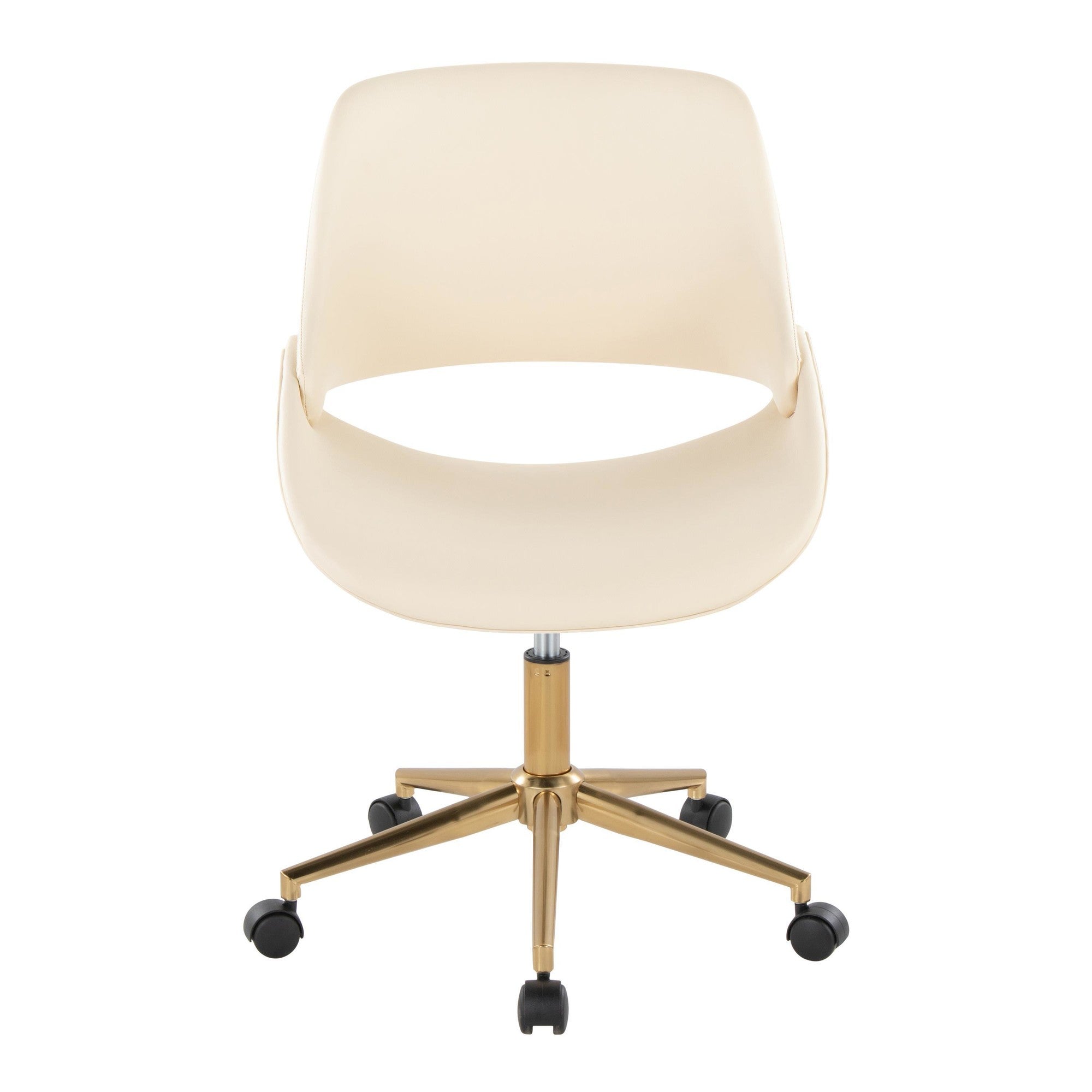 Fabrico Office Chair - Gold Metal, Cream PU