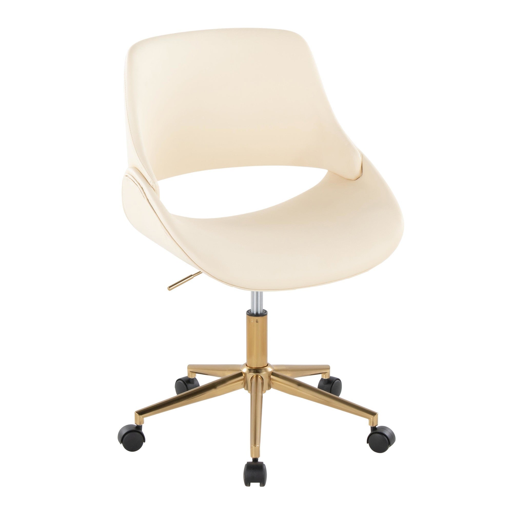 Fabrico Office Chair - Gold Metal, Cream PU