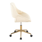 Fabrico Office Chair - Gold Metal, Cream PU