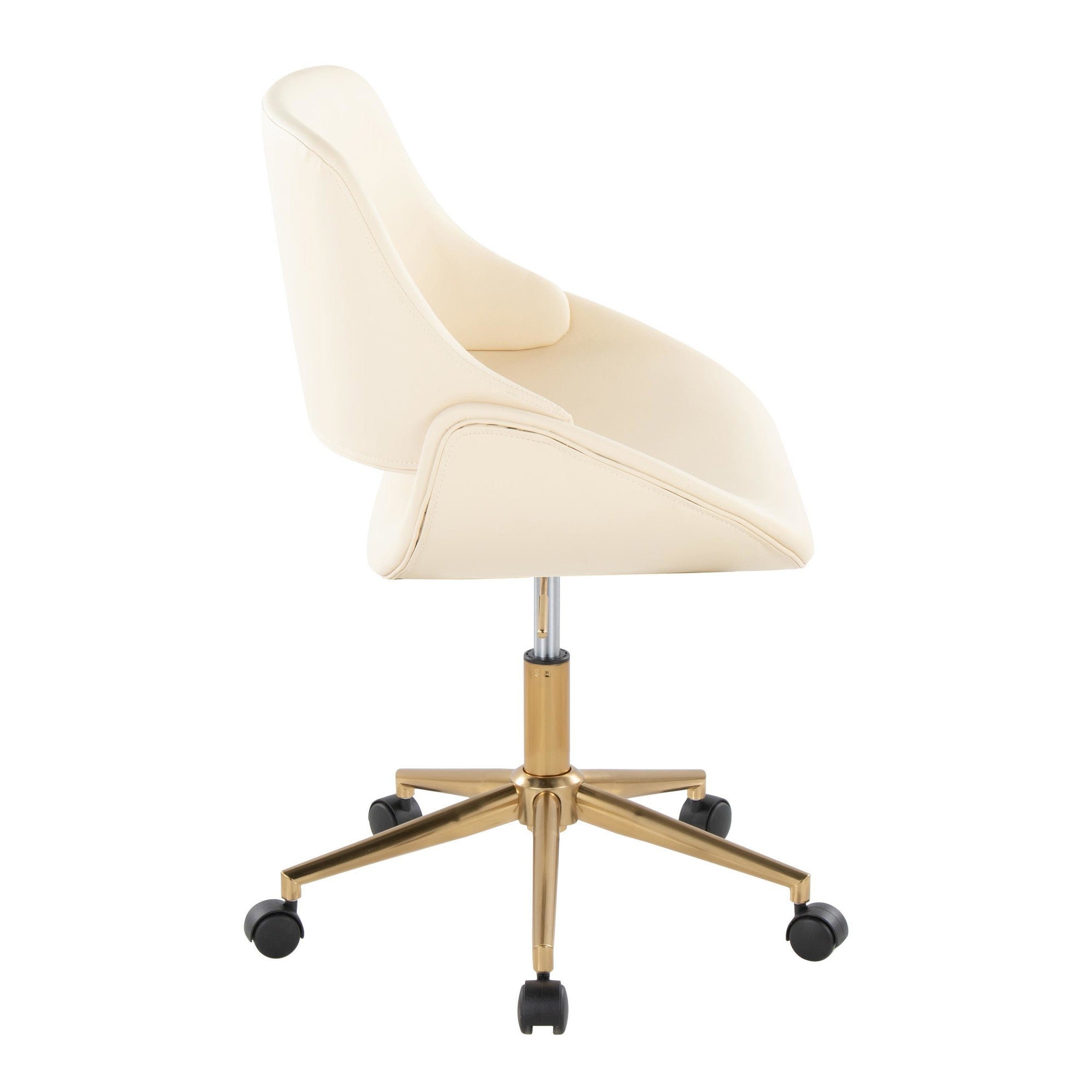 Fabrico Office Chair - Gold Metal, Cream PU