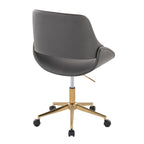 Fabrico Office Chair - Gold Metal, Grey PU