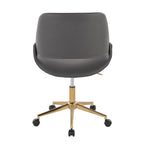 Fabrico Office Chair - Gold Metal, Grey PU