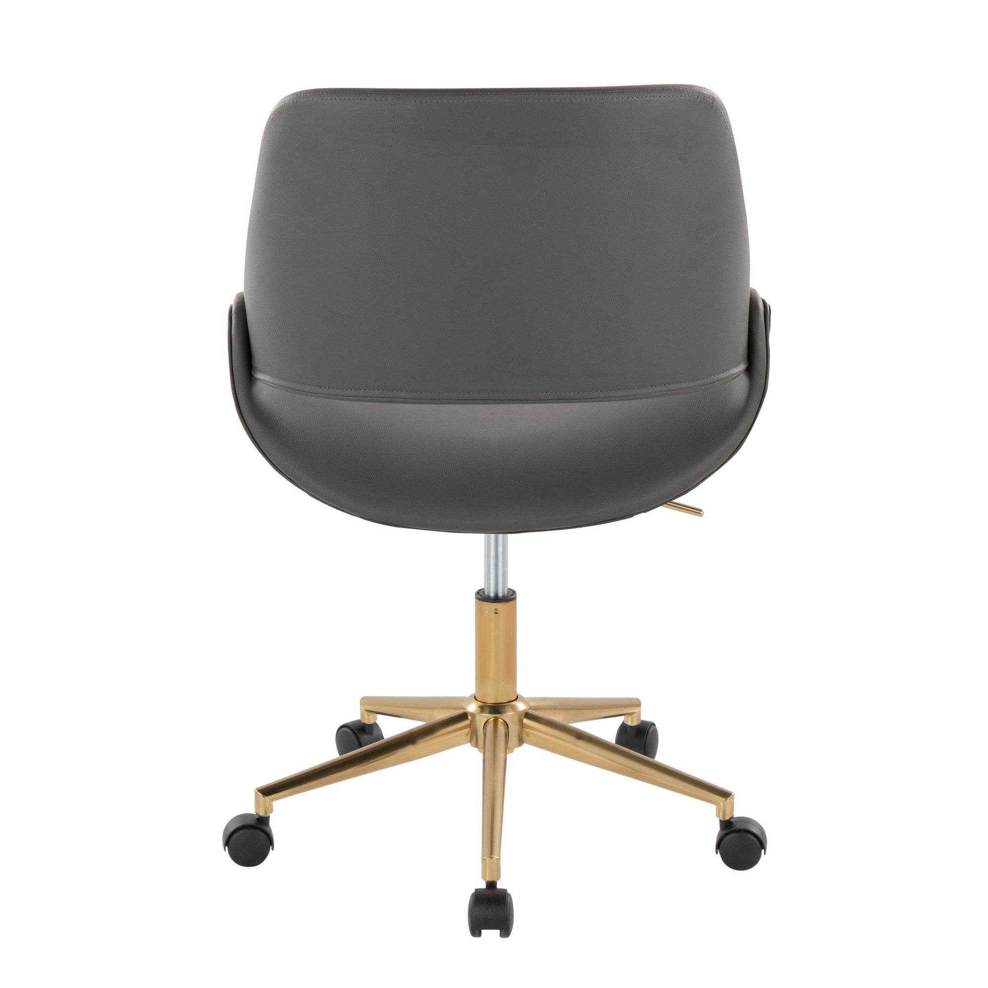 Fabrico Office Chair - Gold Metal, Grey PU