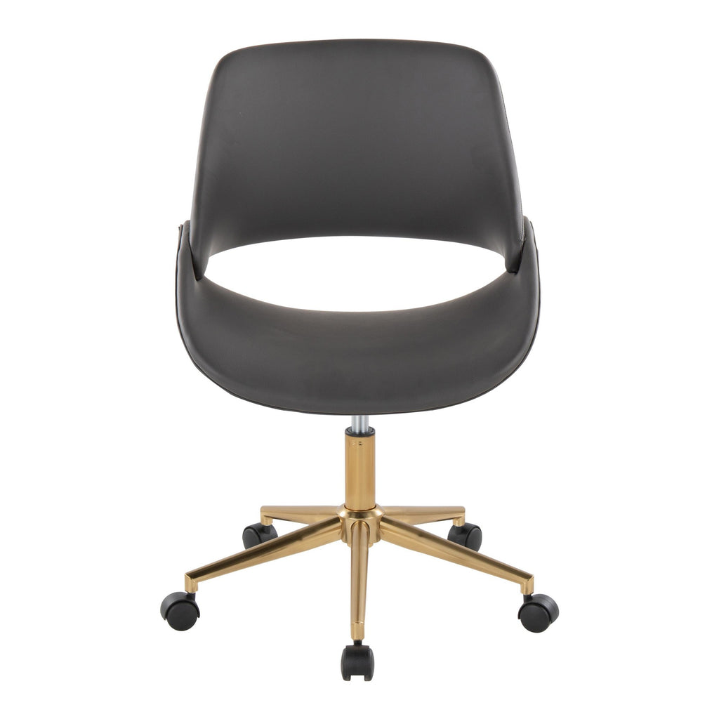 Fabrico Office Chair - Gold Metal, Grey PU