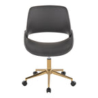 Fabrico Office Chair - Gold Metal, Grey PU