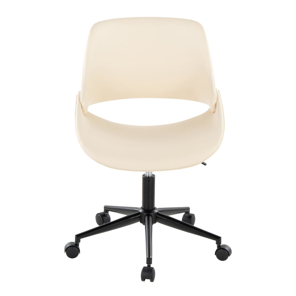 Fabrico Office Chair - Black Metal, Cream PU