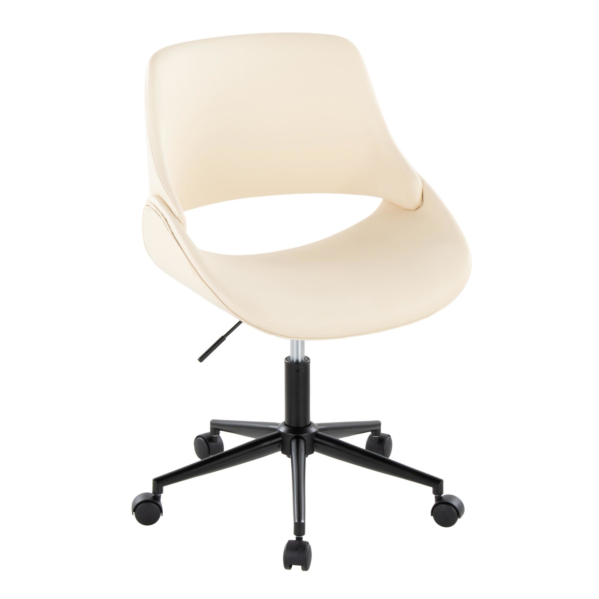 Fabrico Office Chair - Black Metal, Cream PU