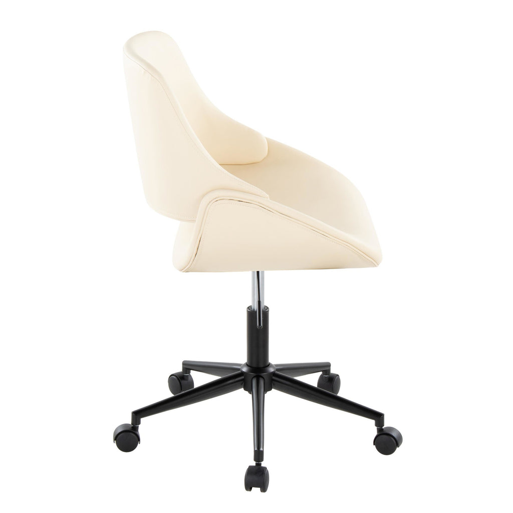 Fabrico Office Chair - Black Metal, Cream PU
