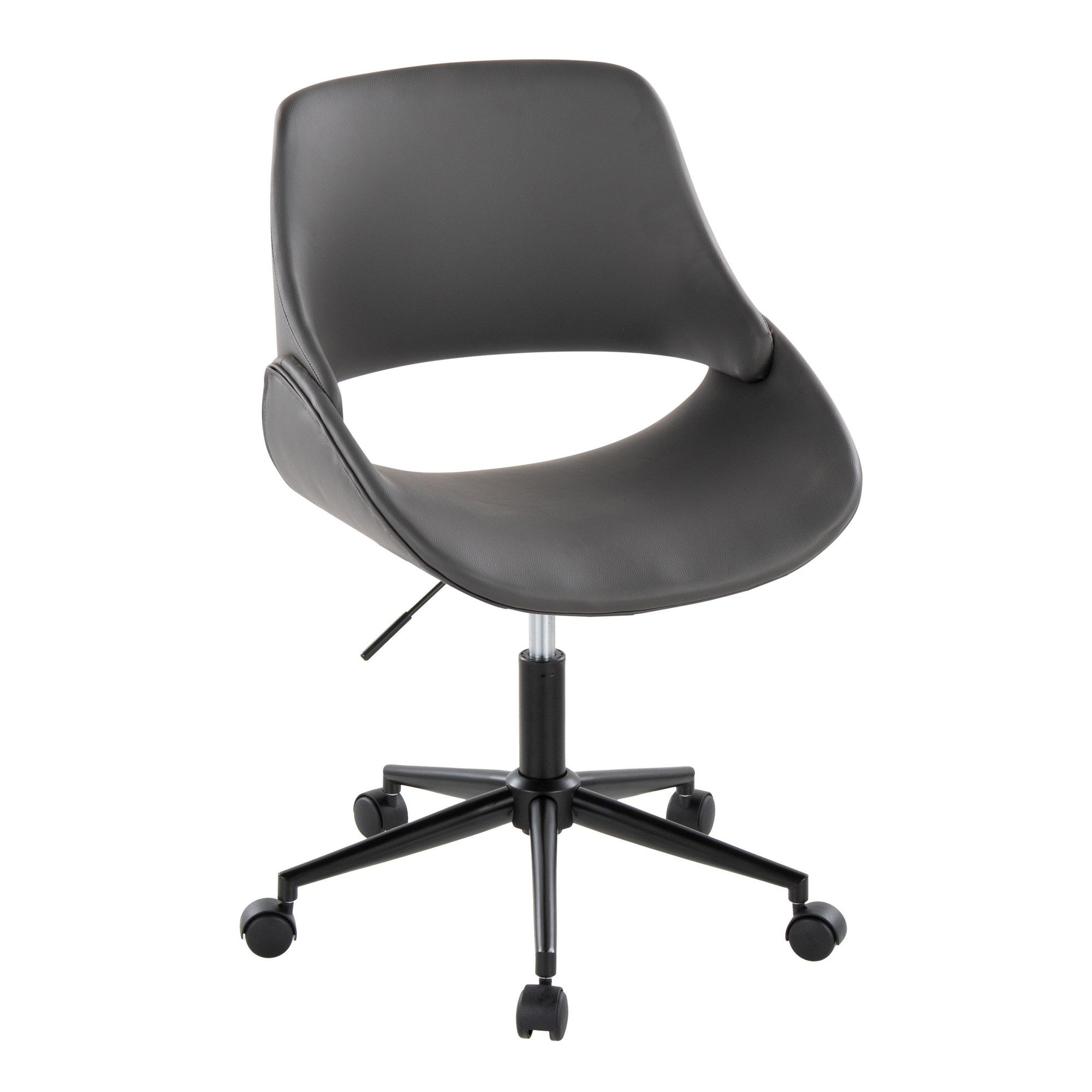 Fabrico Office Chair - Black Metal, Grey PU