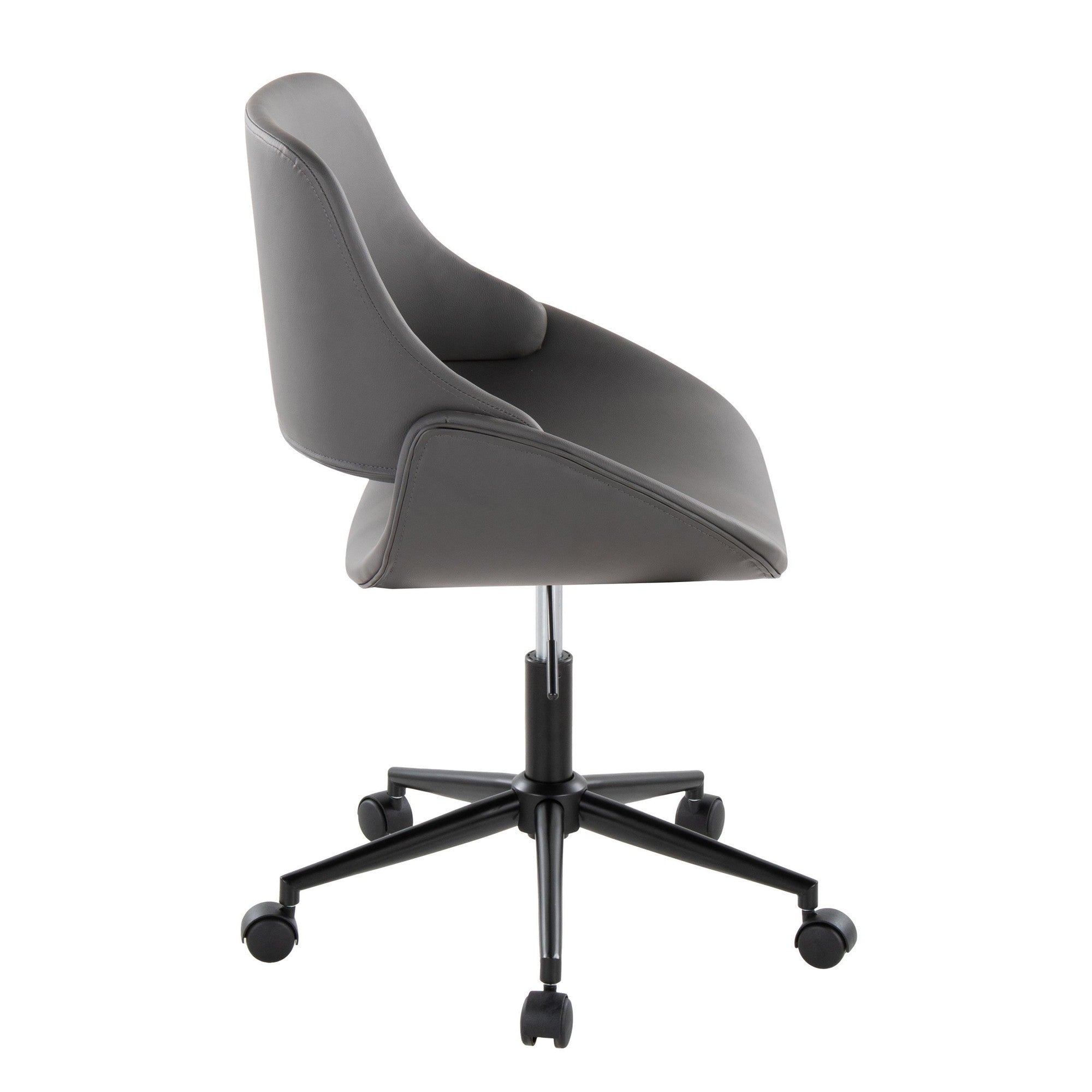 Fabrico Office Chair - Black Metal, Grey PU