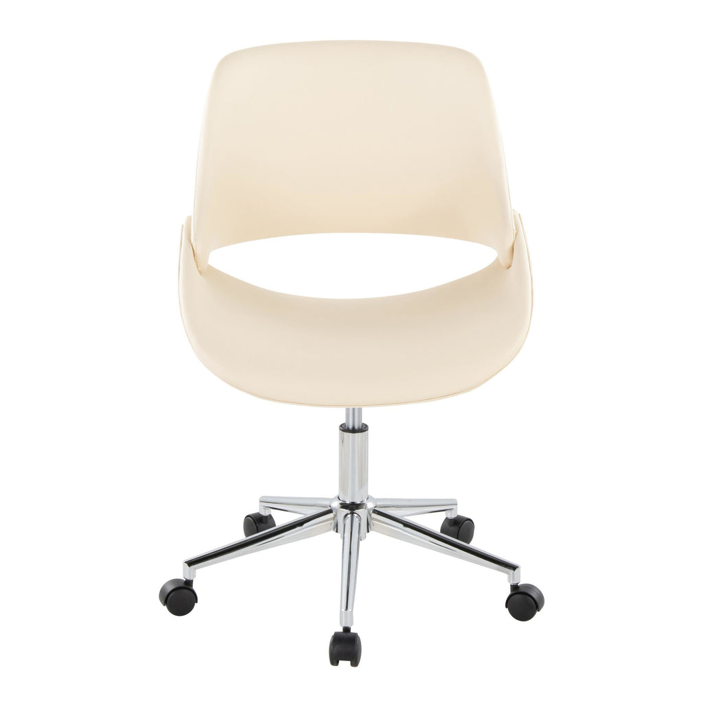 Fabrico Office Chair - Chrome Metal, Cream PU