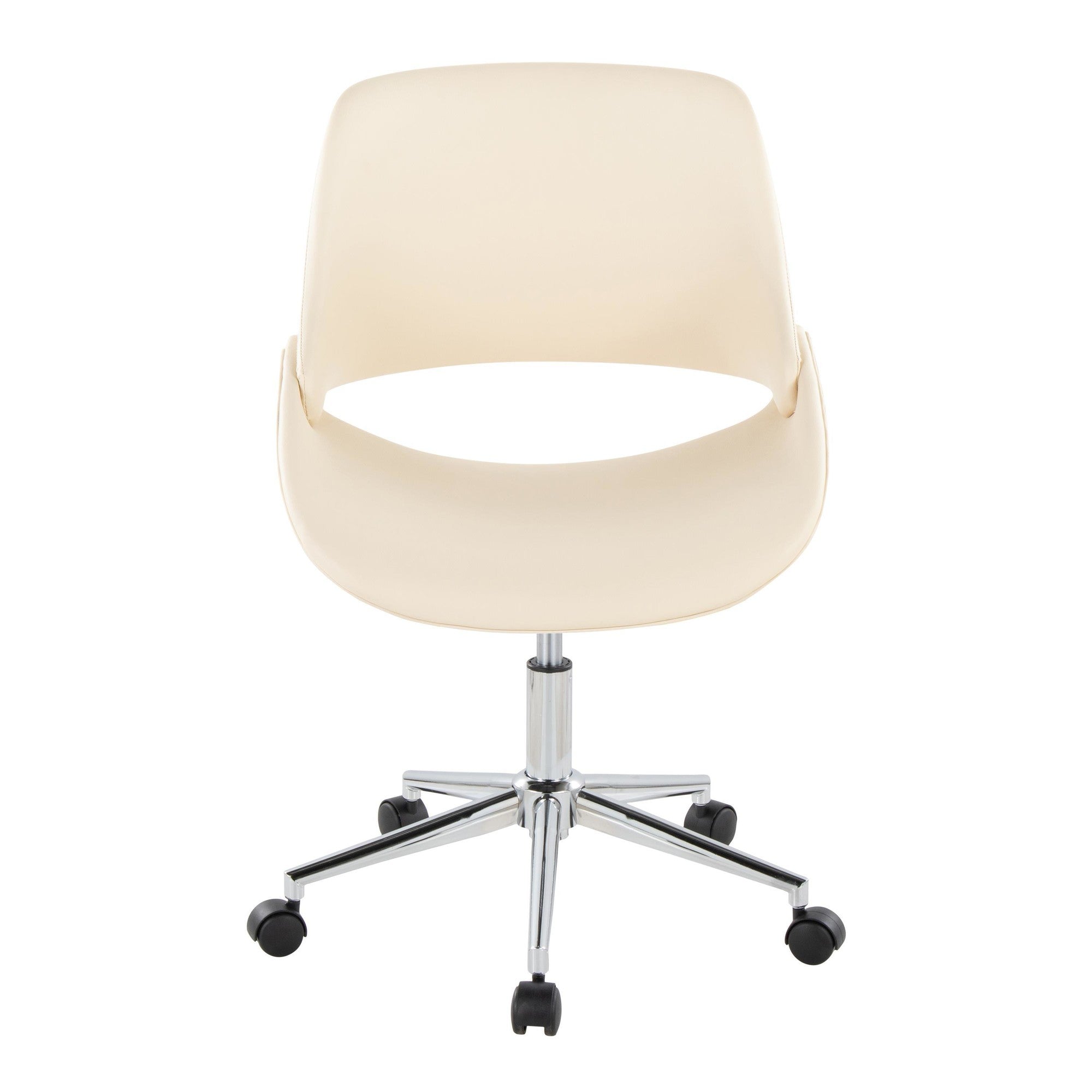 Fabrico Office Chair - Chrome Metal, Cream PU