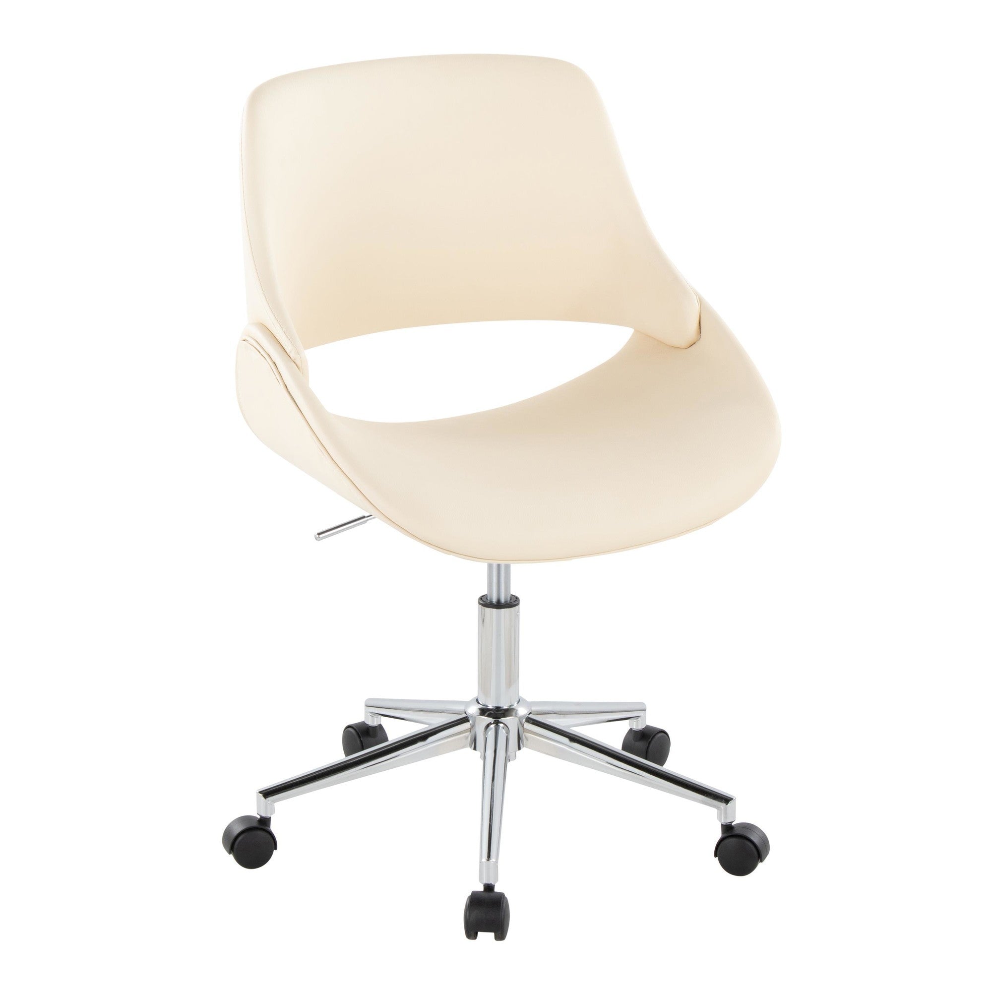 Fabrico Office Chair - Chrome Metal, Cream PU