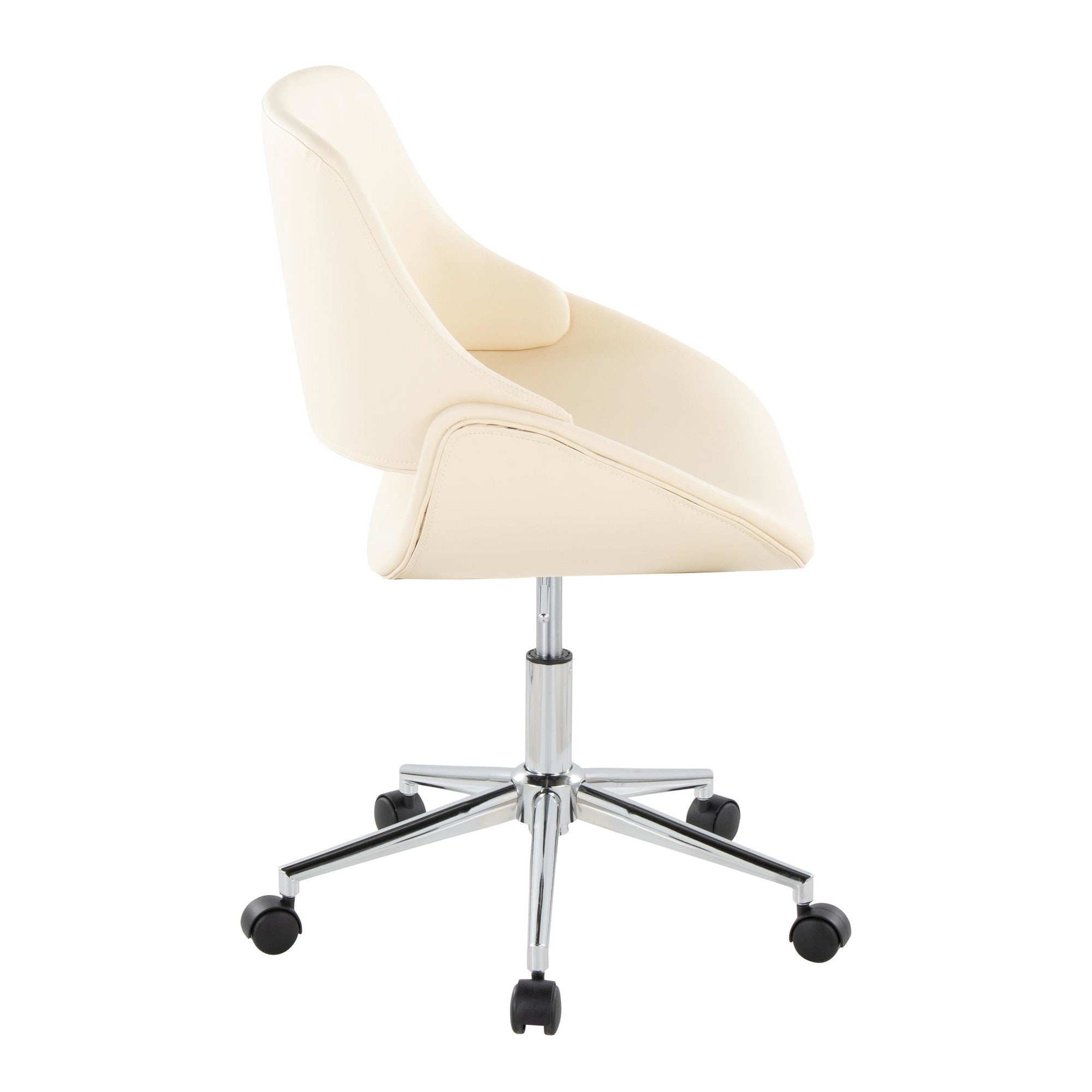 Fabrico Office Chair - Chrome Metal, Cream PU