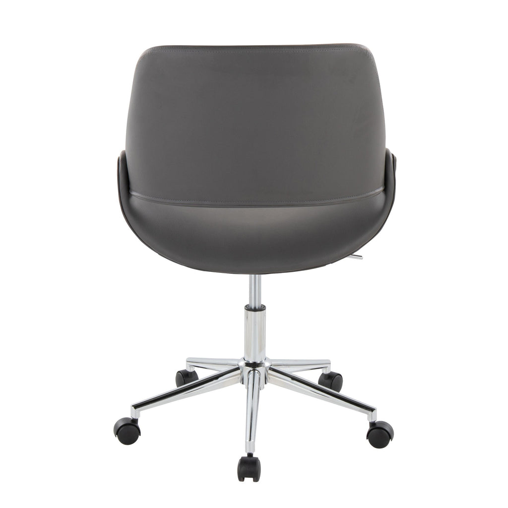 Fabrico Office Chair - Chrome Metal, Grey PU