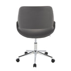 Fabrico Office Chair - Chrome Metal, Grey PU