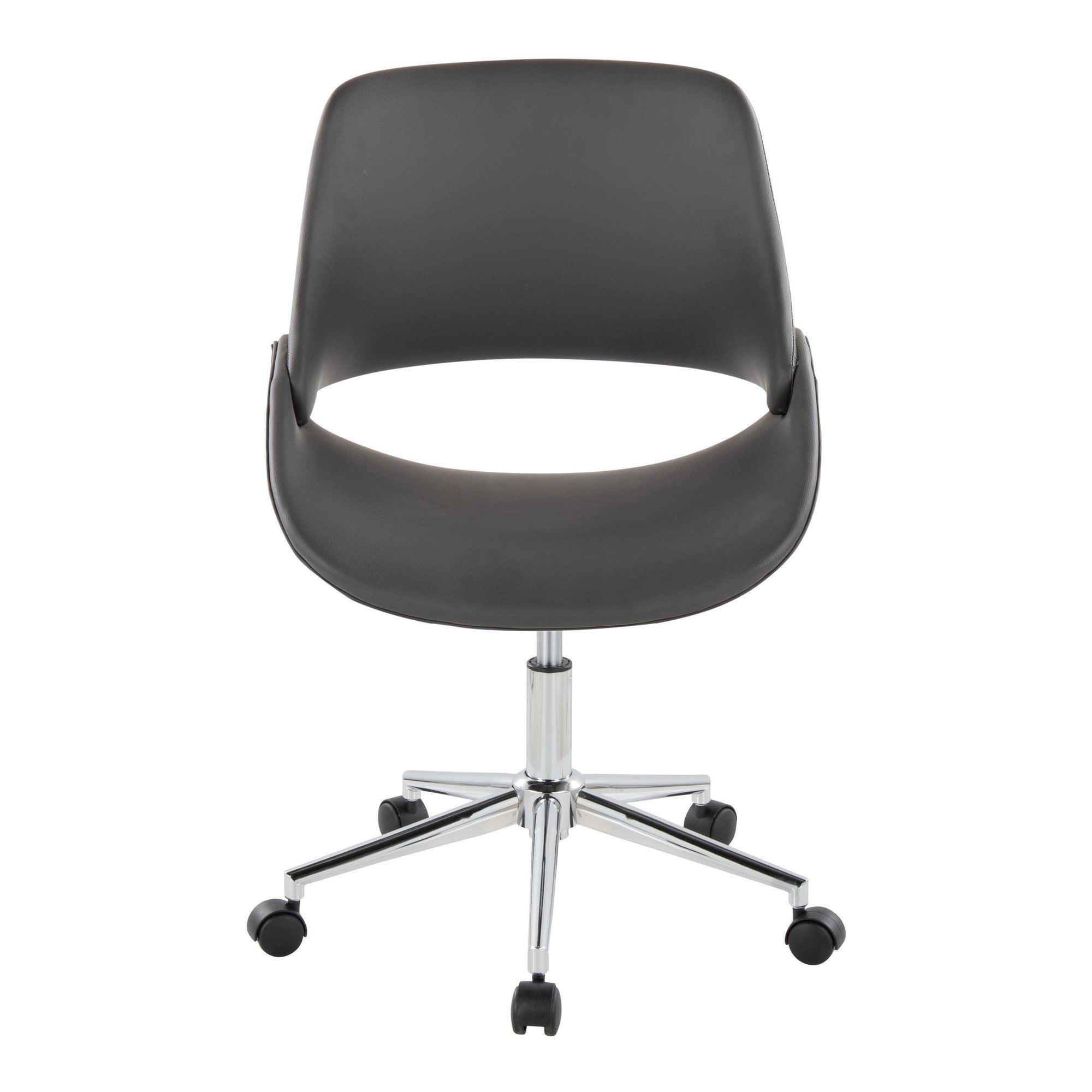 Fabrico Office Chair - Chrome Metal, Grey PU