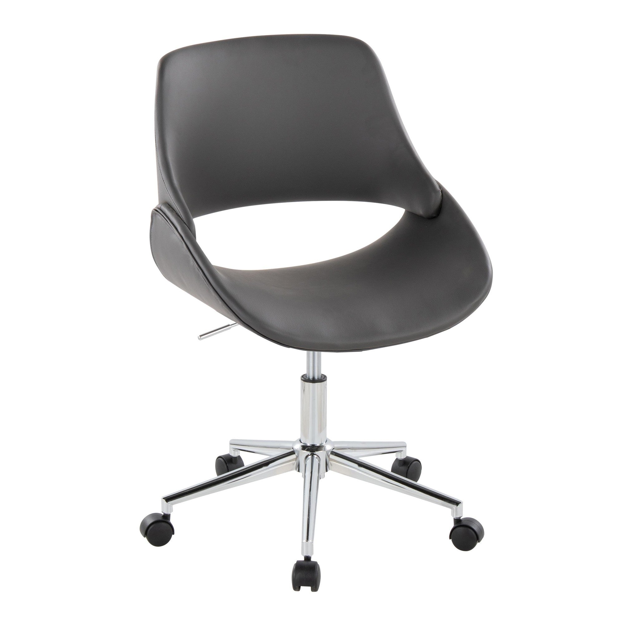 Fabrico Office Chair - Chrome Metal, Grey PU