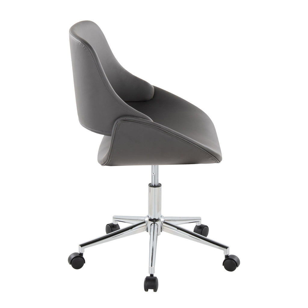 Fabrico Office Chair - Chrome Metal, Grey PU