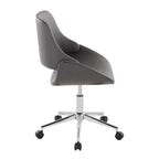 Fabrico Office Chair - Chrome Metal, Grey PU